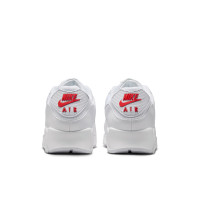 Nike Air Max 90 Baskets Blanc Blanc Rouge Vif