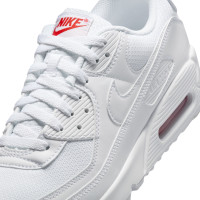 Nike Air Max 90 Baskets Blanc Blanc Rouge Vif