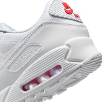 Nike Air Max 90 Baskets Blanc Blanc Rouge Vif