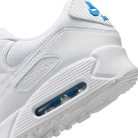 Nike Air Max 90 Baskets Blanc Bleu Crystal
