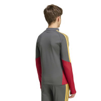 adidas AS Roma Trainingstrui 1/4-Zip 2026-2027 Kids Donkergrijs Rood Oranje