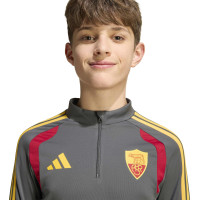 adidas AS Roma Trainingstrui 1/4-Zip 2026-2027 Kids Donkergrijs Rood Oranje