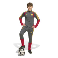 adidas AS Roma Trainingstrui 1/4-Zip 2026-2027 Kids Donkergrijs Rood Oranje