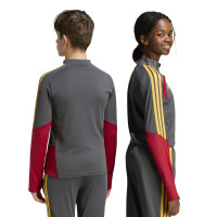 adidas AS Roma Trainingstrui 1/4-Zip 2026-2027 Kids Donkergrijs Rood Oranje