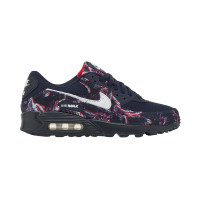 Nike Air Max 90 Premium Sneakers Printed Canvas Donkerblauw Wit Multicolor