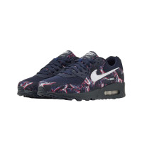 Nike Air Max 90 Premium Sneakers Printed Canvas Donkerblauw Wit Multicolor