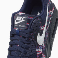 Nike Air Max 90 Premium Sneakers Printed Canvas Donkerblauw Wit Multicolor