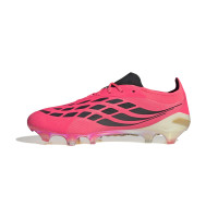 adidas Predator Elite Gazon Naturel Chaussures de Foot (FG) Rose Vif Gris Argenté Noir Doré