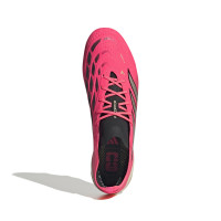 adidas Predator Elite Gazon Naturel Chaussures de Foot (FG) Rose Vif Gris Argenté Noir Doré