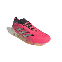 adidas Predator Elite Gras Voetbalschoenen (FG) Felroze Zilvergrijs Zwart Goud