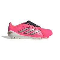 adidas Predator League FT Gras Voetbalschoenen (FG) Kids Felroze Zilvergrijs Zwart Goud