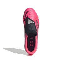 adidas Predator League FT Gras Voetbalschoenen (FG) Kids Felroze Zilvergrijs Zwart Goud