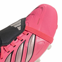 adidas Predator League FT Gras Voetbalschoenen (FG) Kids Felroze Zilvergrijs Zwart Goud
