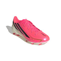 adidas F50 Hyperfast League Gras Voetbalschoenen (FG) Kids Felroze Zwart Goud Wit