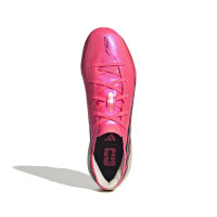 adidas F50 Hyperfast Elite Gazon Naturel Chaussures de Foot (FG) Enfants Rose Vif Noir Doré Blanc