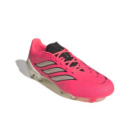 adidas Predator League Gazon Naturel Chaussures de Foot (FG) Rose Vif Gris Argenté Noir Doré