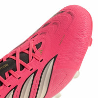 adidas Predator League Gazon Naturel Chaussures de Foot (FG) Rose Vif Gris Argenté Noir Doré
