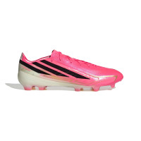adidas F50 Hyperfast Pro Gras Voetbalschoenen (FG) Felroze Zwart Goud Wit