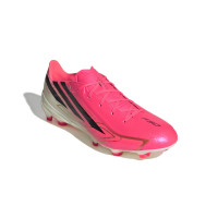 adidas F50 Hyperfast League Gazon Naturel Chaussures de Foot (FG) Rose Vif Noir Doré Blanc