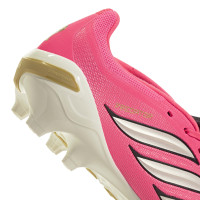 adidas Predator League FT Gras Voetbalschoenen (FG) Felroze Zilvergrijs Zwart Goud
