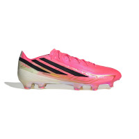 adidas F50 Hyperfast Elite Gazon Naturel Chaussures de Foot (FG) Rose Vif Noir Doré Blanc