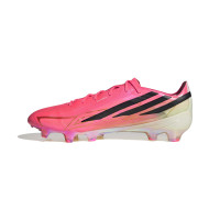 adidas F50 Hyperfast Elite Gazon Naturel Chaussures de Foot (FG) Rose Vif Noir Doré Blanc