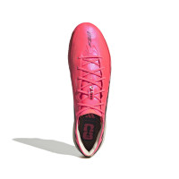adidas F50 Hyperfast Elite Gazon Naturel Chaussures de Foot (FG) Rose Vif Noir Doré Blanc