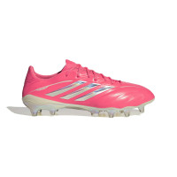 adidas Copa Pure IV Elite Gazon Naturel Chaussures de Foot (FG) Rose Vif Argenté Blanc