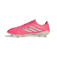 adidas Copa Pure IV Elite Gazon Naturel Chaussures de Foot (FG) Rose Vif Argenté Blanc