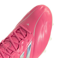 adidas Copa Pure IV Elite Gazon Naturel Chaussures de Foot (FG) Rose Vif Argenté Blanc