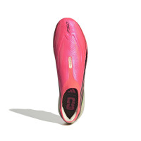 adidas F50 Hyperfast Elite Sans Lacets Gazon Naturel Chaussures de Foot (FG) Rose Vif Noir Doré Blanc