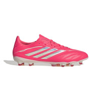 adidas Copa Pure IV Pro Gazon Naturel Chaussures de Foot (FG) Rose Vif Argenté Blanc