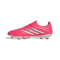 adidas Copa Pure IV Pro Gazon Naturel Chaussures de Foot (FG) Rose Vif Argenté Blanc