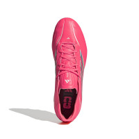 adidas Copa Pure IV Pro Gazon Naturel Chaussures de Foot (FG) Rose Vif Argenté Blanc