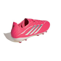 adidas Copa Pure IV Pro Gazon Naturel Chaussures de Foot (FG) Rose Vif Argenté Blanc