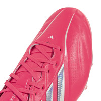 adidas Copa Pure IV Pro Gazon Naturel Chaussures de Foot (FG) Rose Vif Argenté Blanc