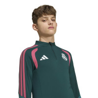 adidas Real Madrid Trainingstrui 1/4-Zip 2026-2027 Kids Donkergroen Roze Wit