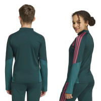 adidas Real Madrid Trainingstrui 1/4-Zip 2026-2027 Kids Donkergroen Roze Wit