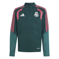 adidas Real Madrid Trainingstrui 1/4-Zip 2026-2027 Kids Donkergroen Roze Wit