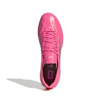 adidas Copa Pure IV Elite Crampons Vissés Chaussures de Foot (SG) Rose Vif Argenté Blanc