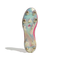 adidas Copa Pure IV Elite Crampons Vissés Chaussures de Foot (SG) Rose Vif Argenté Blanc