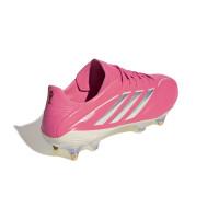 adidas Copa Pure IV Elite Crampons Vissés Chaussures de Foot (SG) Rose Vif Argenté Blanc