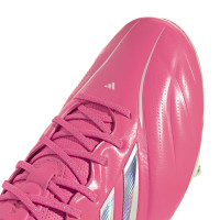 adidas Copa Pure IV Elite Crampons Vissés Chaussures de Foot (SG) Rose Vif Argenté Blanc