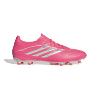 adidas Copa Pure IV League Gazon Naturel Chaussures de Foot (FG) Rose Vif Argenté Blanc