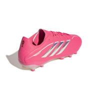 adidas Copa Pure IV League Gazon Naturel Chaussures de Foot (FG) Enfants Rose Vif Argenté Blanc
