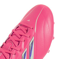 adidas Copa Pure IV League Gazon Naturel Chaussures de Foot (FG) Enfants Rose Vif Argenté Blanc
