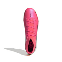 adidas F50 Hyperfast League Mid Gazon Naturel Chaussures de Foot (FG) Rose Vif Noir Doré Blanc
