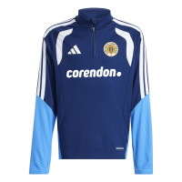 Survêtement adidas FFK Curaçao 1/4-Zip 2026-2028 Sponsors, bleu foncé, pour enfants