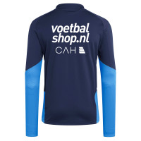 Survêtement adidas FFK Curaçao 1/4-Zip 2026-2028 Sponsors, bleu foncé, pour enfants