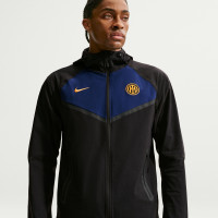 Veste Windrunner Nike Inter Milan Tech Woven, noir, bleu, doré